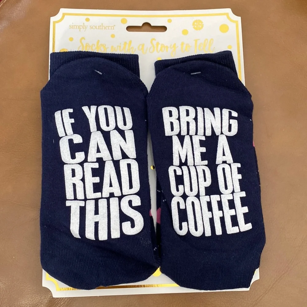 Simply Southern Socks Coffee Pink Argyle New